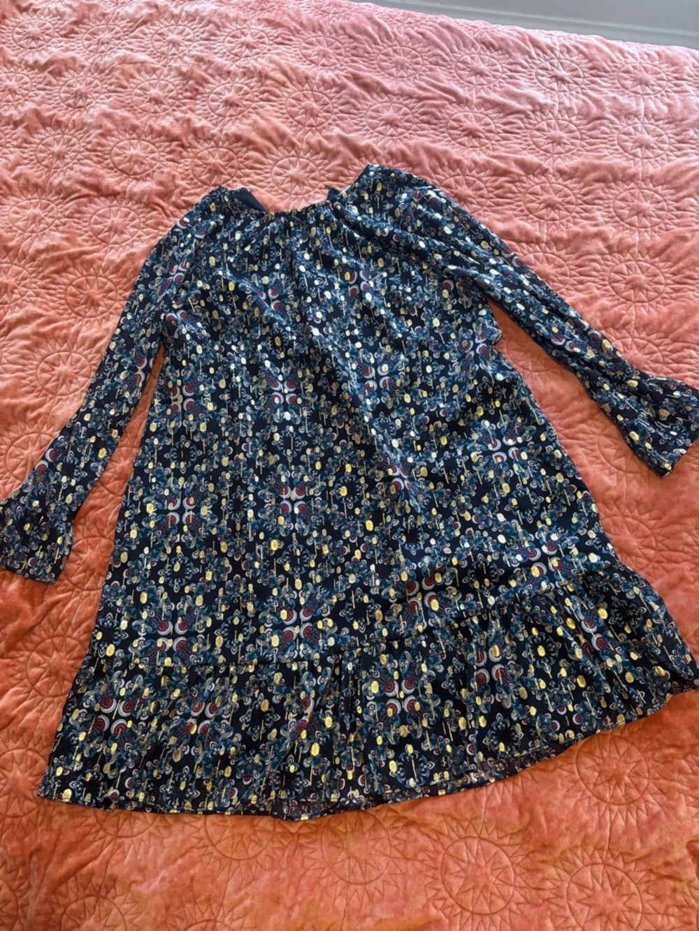 LOFT Boho Long Sleeve Mini Dress